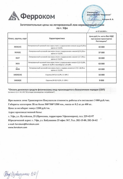 Прайс нержавейка Уфа 27.10.2025 г. Прайс нержавейка Уфа 27.10.2025 г.